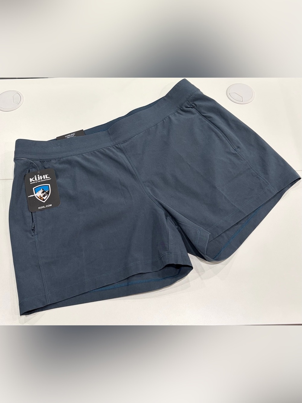 Kuhl Women's Large Freeflex Shorts Blue NWT Pull-on Waistband External Drawcord